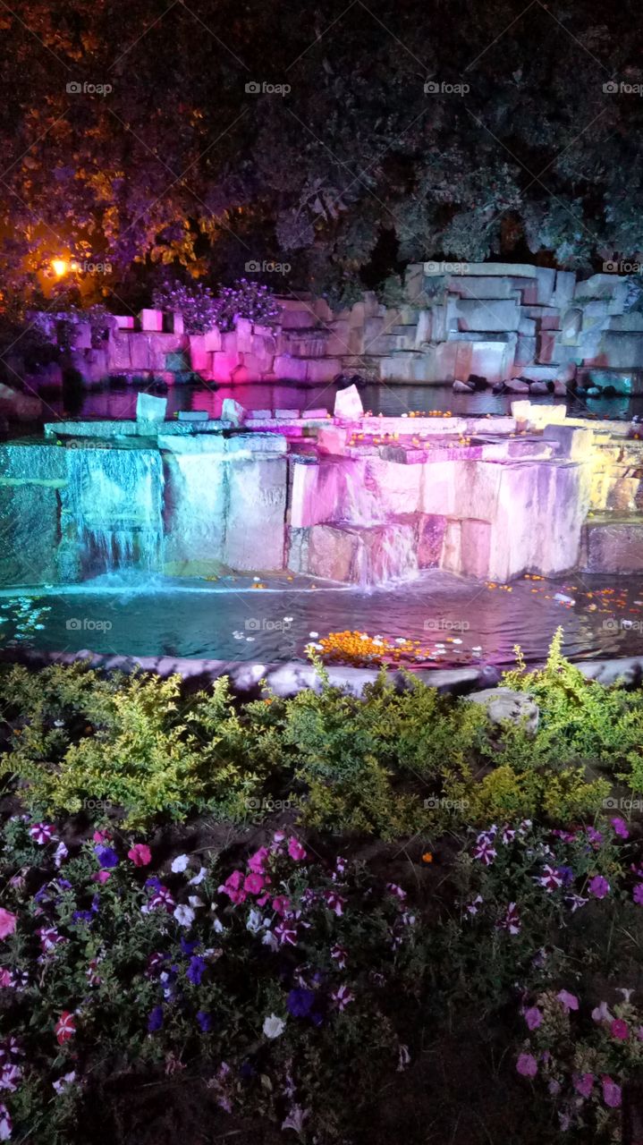 Colorful lighting fountain