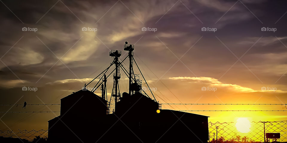 Grain silo att sunset - Barretos - SP