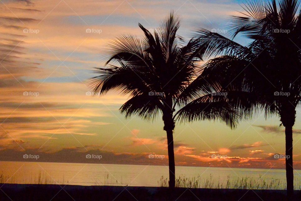 Sunset at FortMeyers Beach amazing clouds