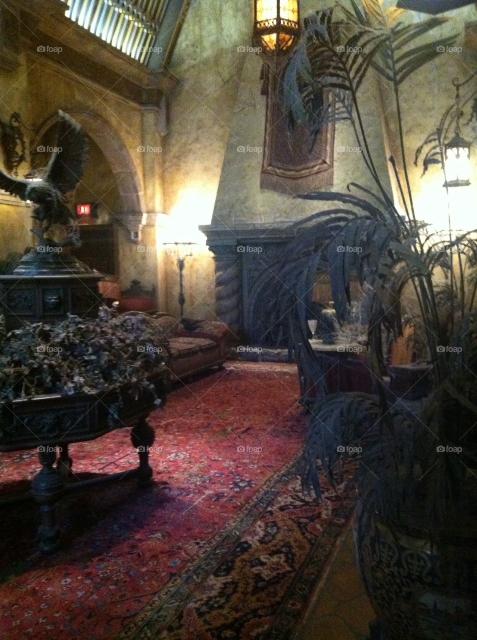 Inside the ride. Waiting in line for tower of terror