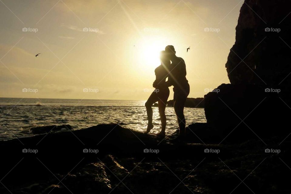 Cave#sunset#sea#couple#love#silhouette