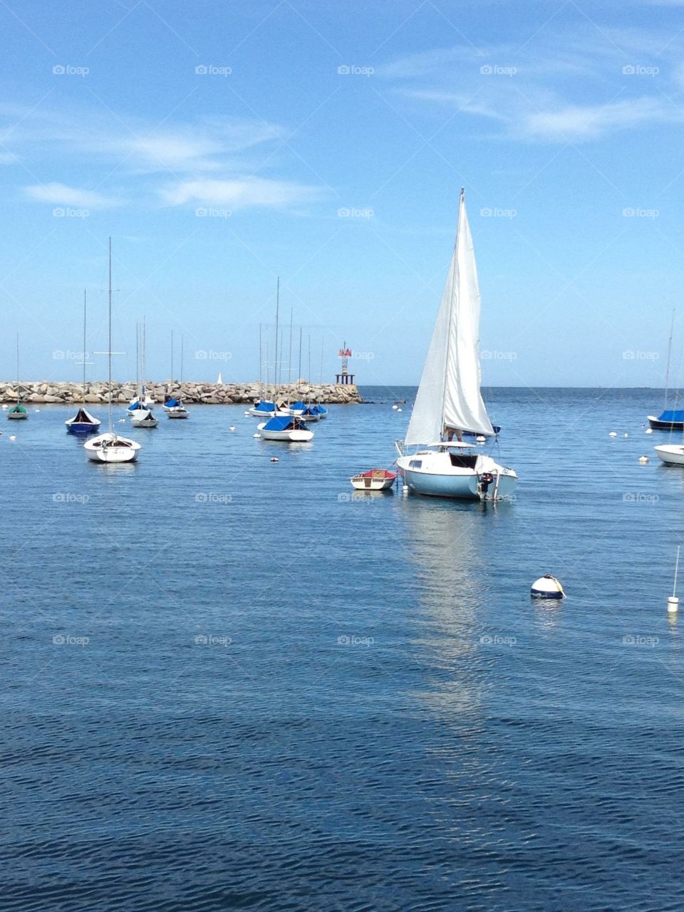 Rockport, MA harbor . Beautiful evening in Rockport 