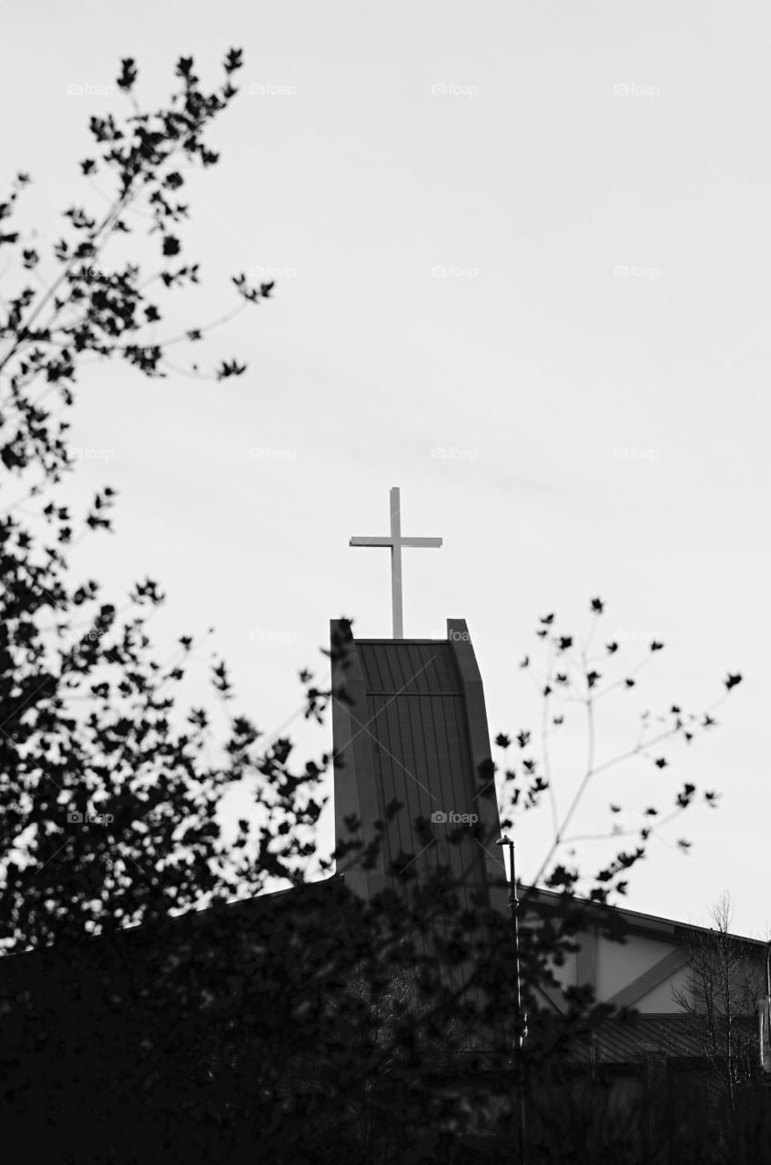 Cross in black and white 