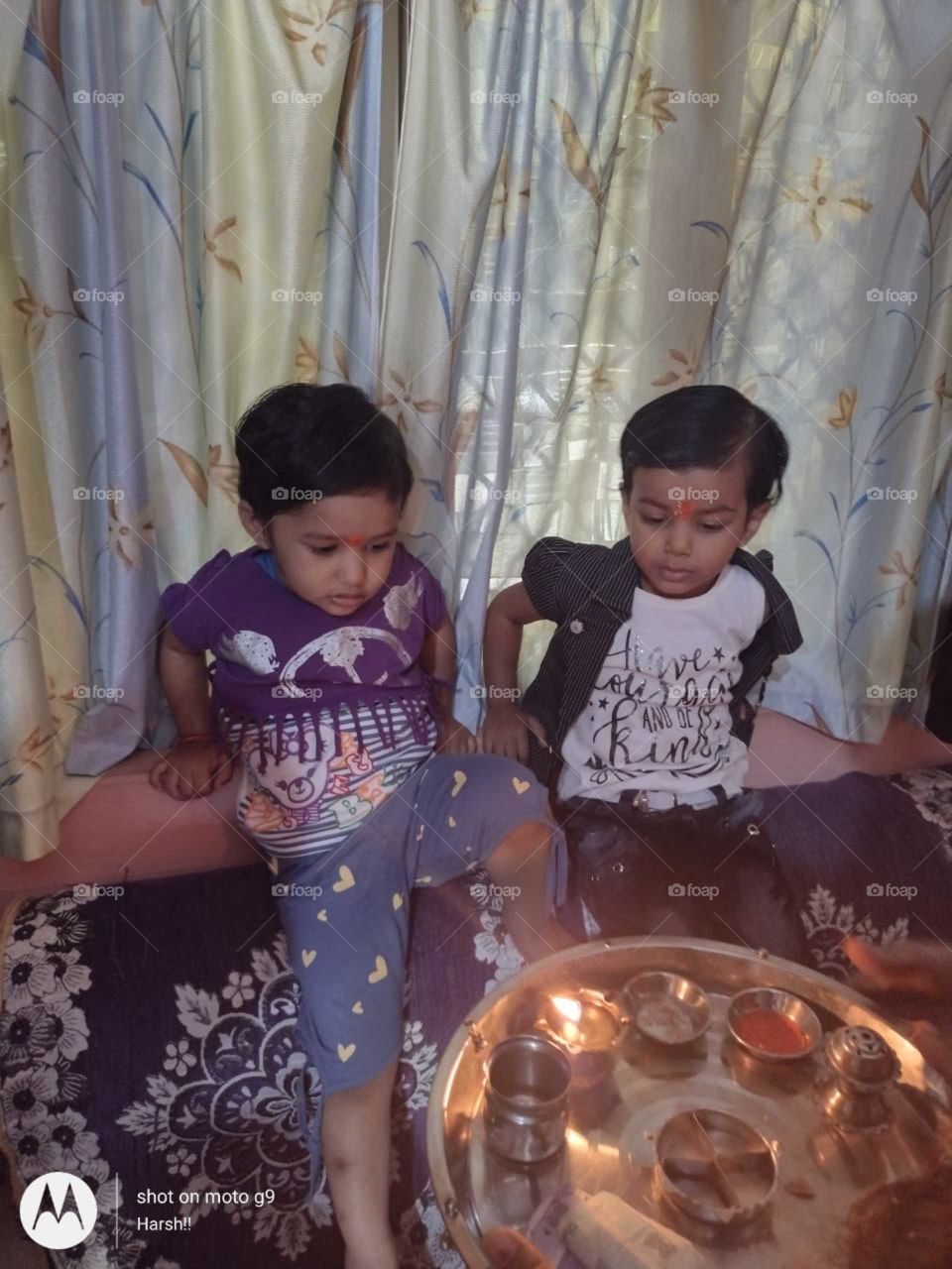 Our both Small Sister's birthday celebration time at home ๐ . Our all family enjoyed this happiness moment of birthday celebration.