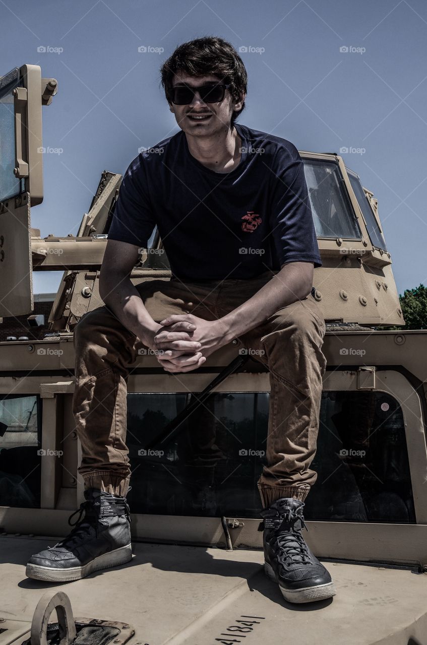 On Top of a Humvee