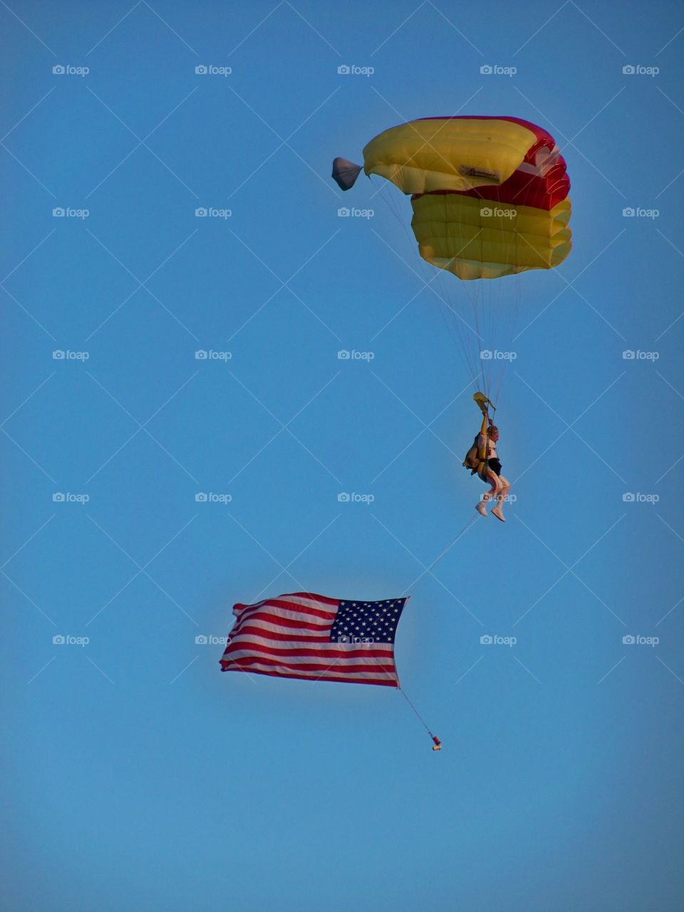 Flag and skydiving