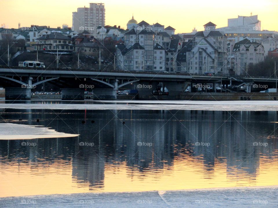 spring is coming to the city of Voronezh, the ice is melting, the warmth is coming