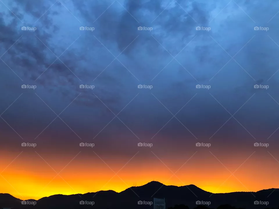 Strange phenomenally Colourful sunset 