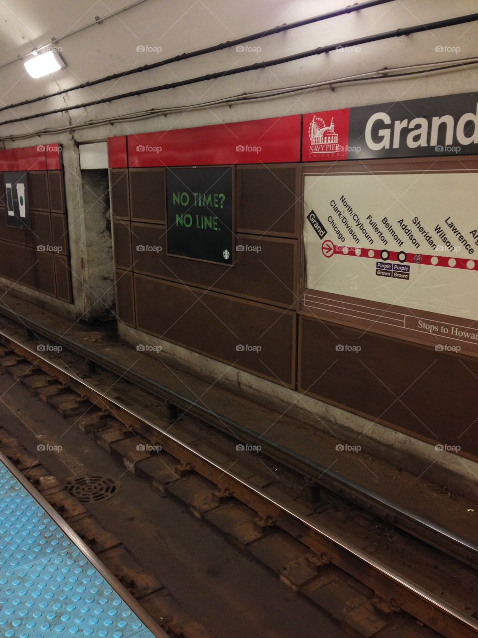 One of the train stations on the L in Chicago