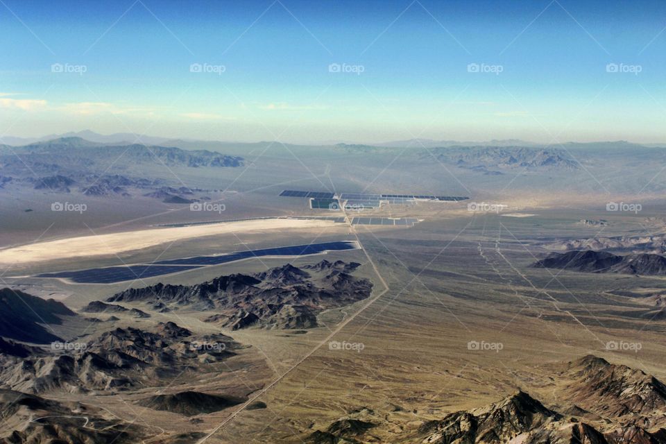 airplane desert landscape shot