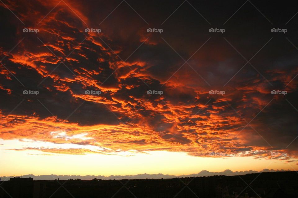 dark red clouds