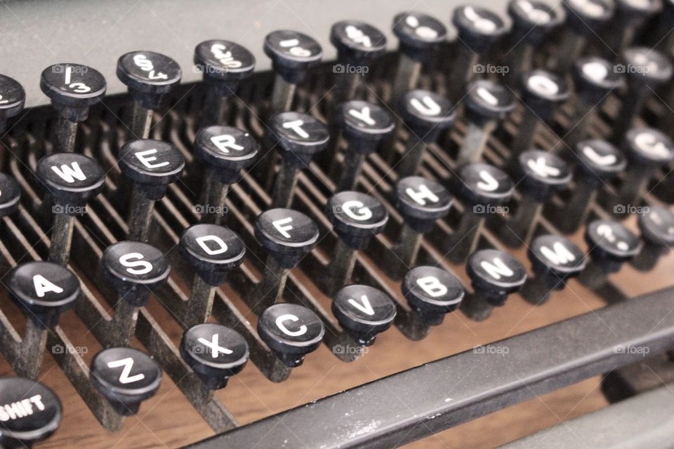 Keyboard of an old typewriter