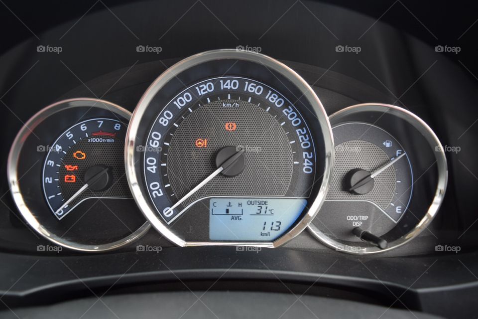 Toyota Corolla . The speedometer of new 2015 Toyota Corolla 
