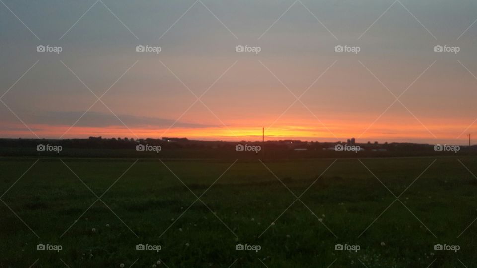 Sun set out in the country