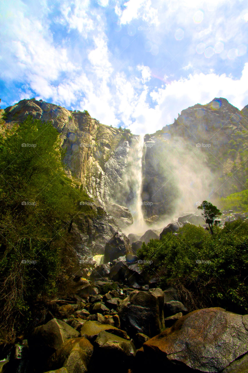 water waterfall stone cliff by mrgrunert