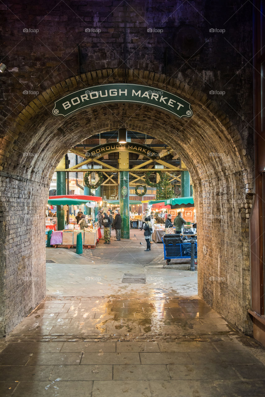 The popular Food market Borough Market in London.