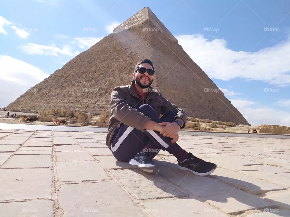 lovely photo with background panorama view pyramid with natural color with brighter.