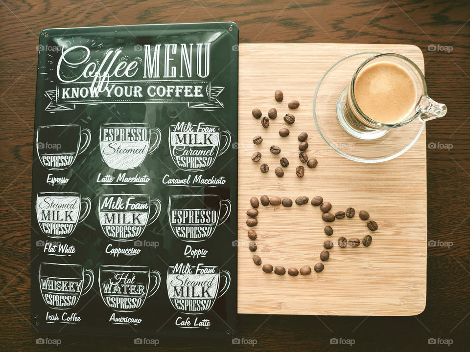 Coffee Menu. Espresso, please. 