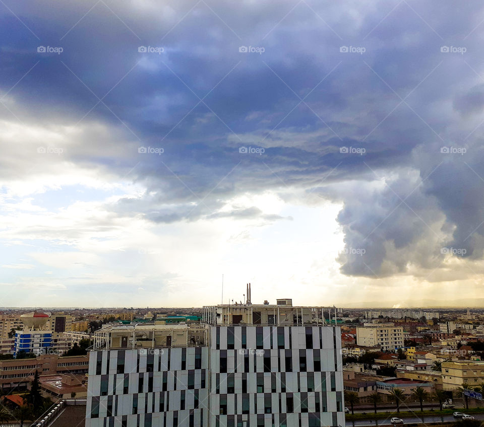 Cloudy day and buildings