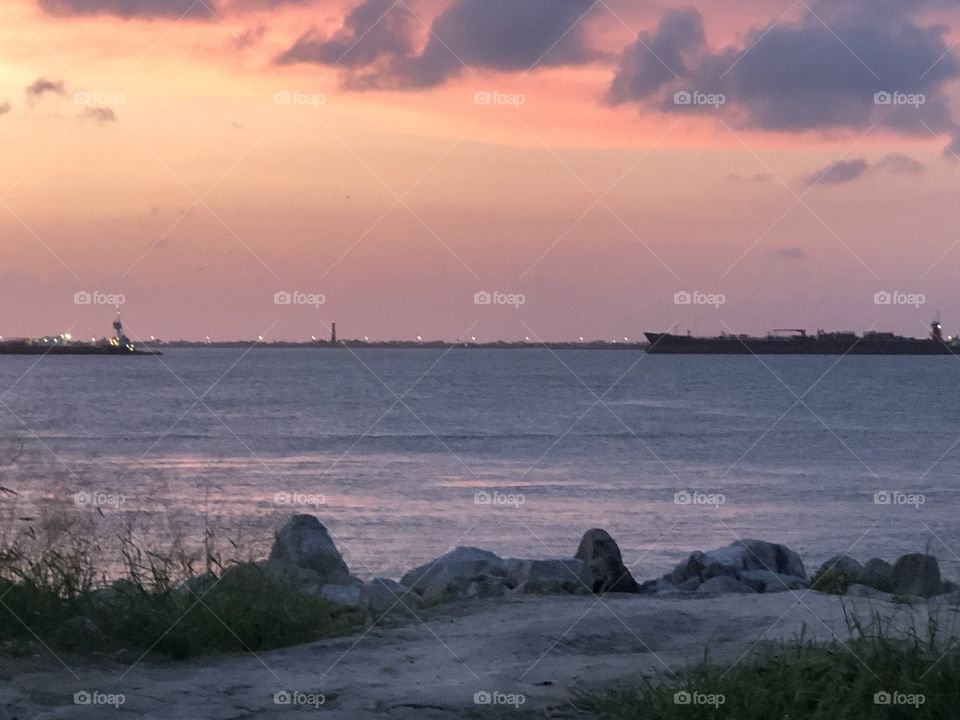 Sunset over Galveston, Texas