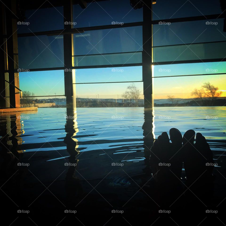 Relaxing and meditation in water