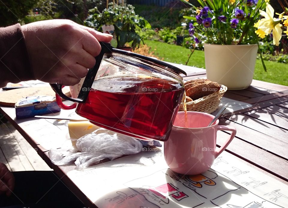 Teatime in the garden. Teatime in the garden