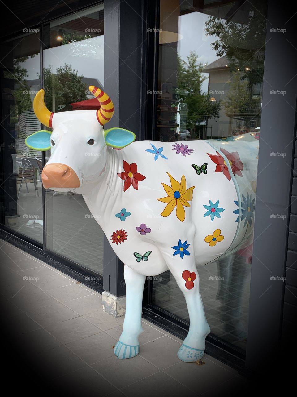 Decorative cow in Normandy, France