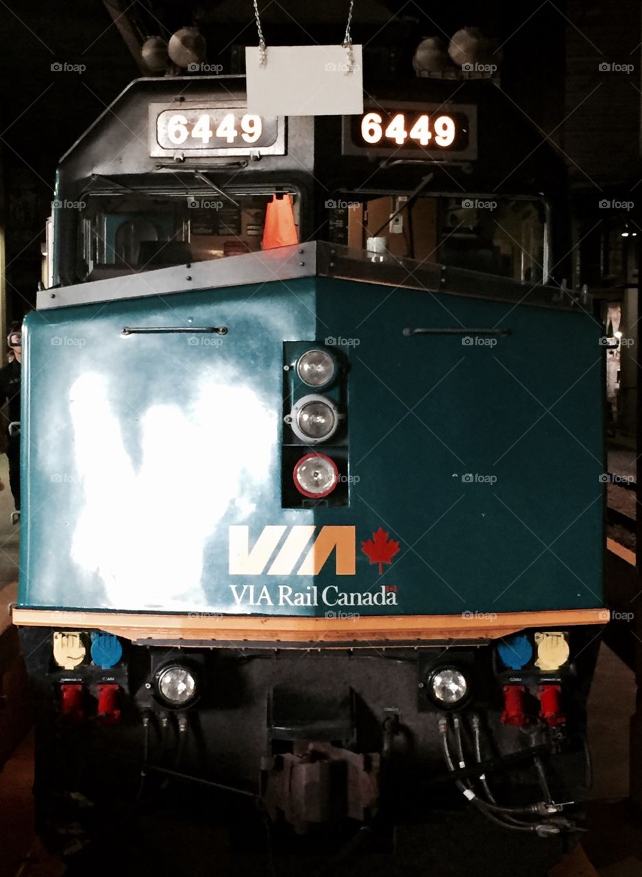 Via Rail locomotive, Gare du Palais, Québec