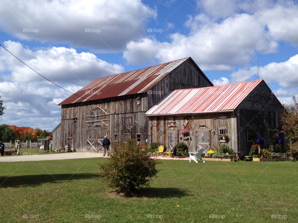 blue vintage barn brown by miowan