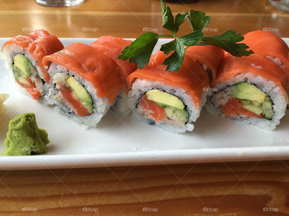 Sushi in plate