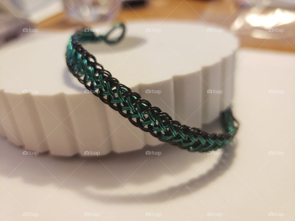 wire kumihimo bracelet
