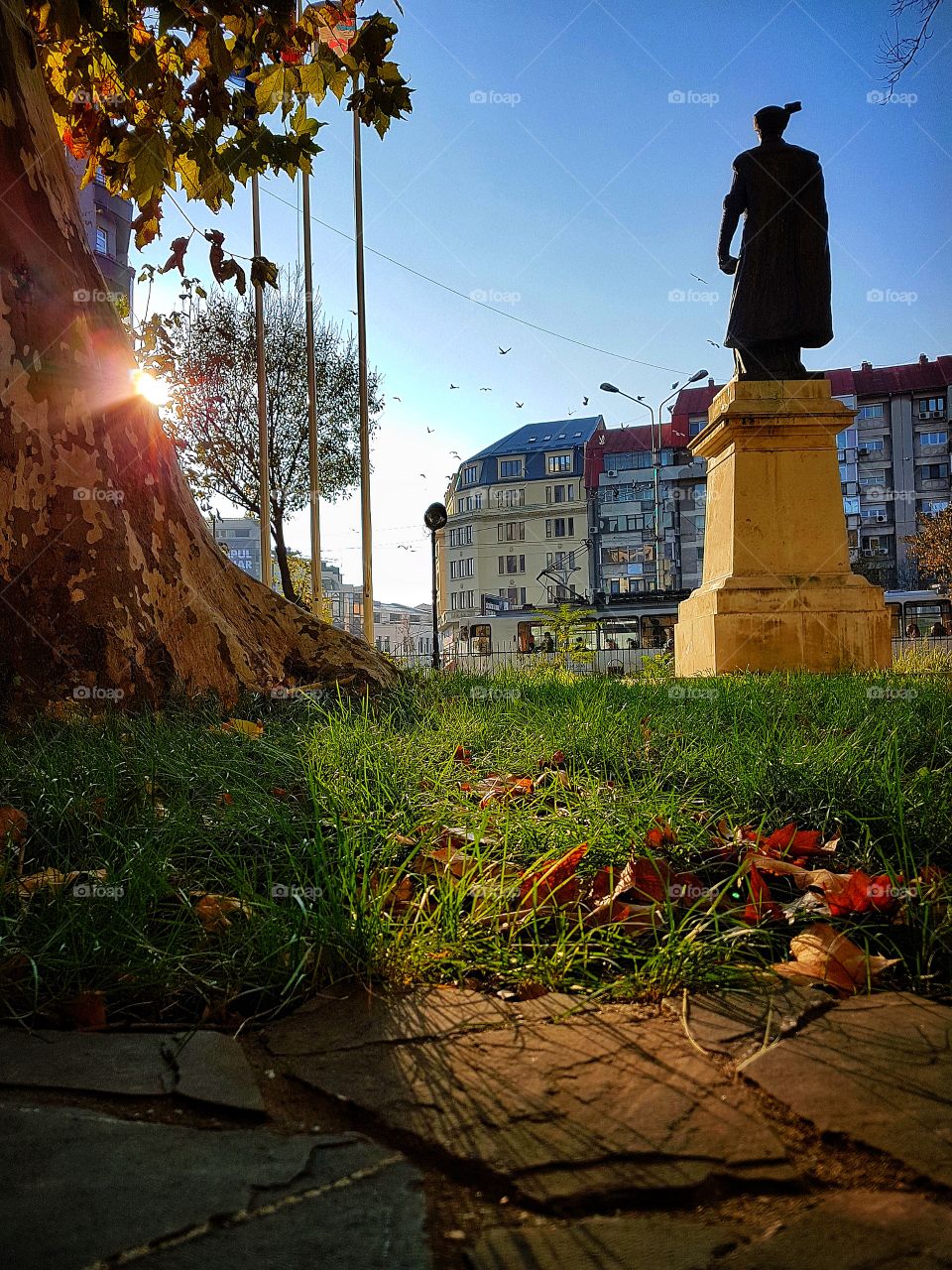 In front of "Sfantul Gheorghe" Church in Bucharest.