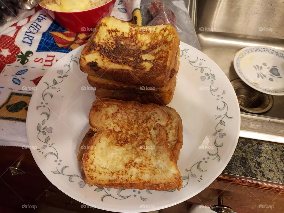 tonight I'm making French toast with a twist. instead of regular milk iam using Almond milk.