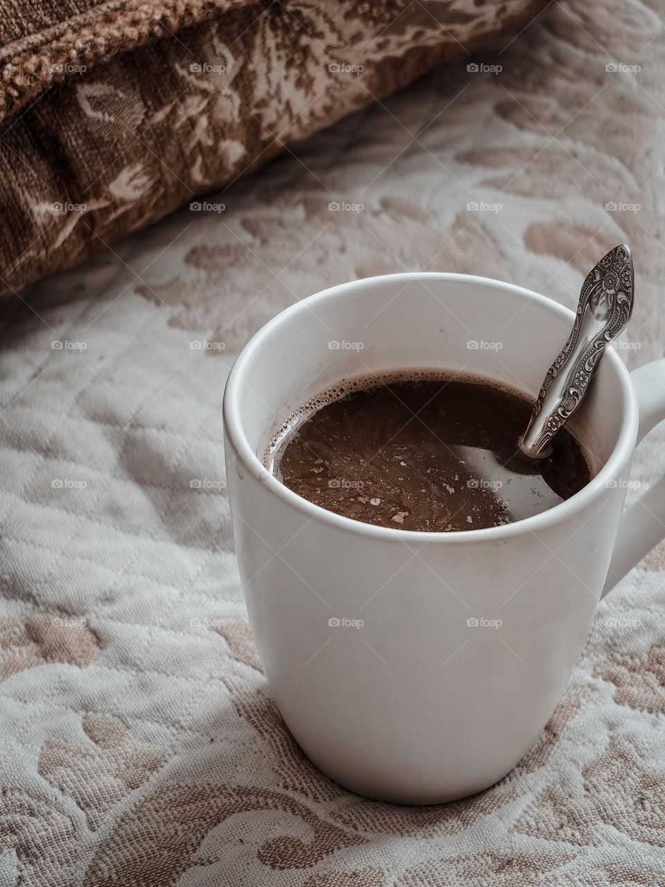 Freshly brewed coffee in a mug