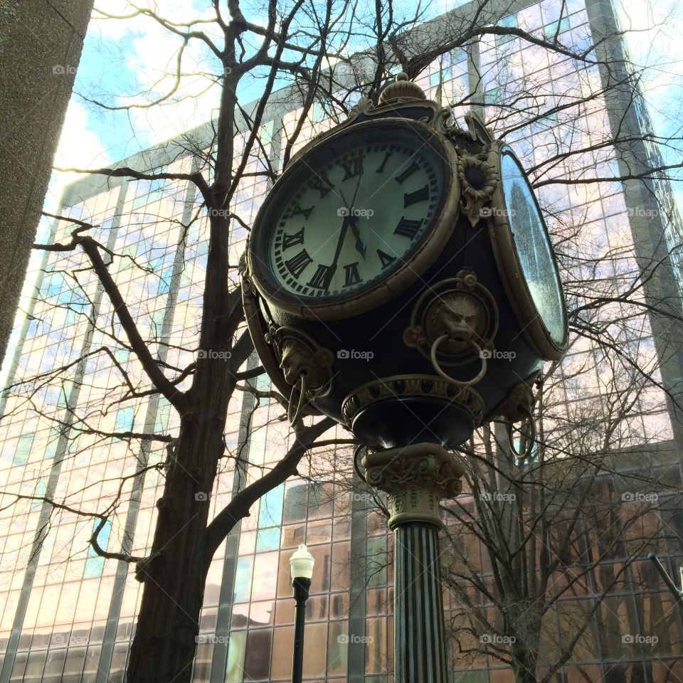 Vintage clock on the street in Columbia, South Carolina