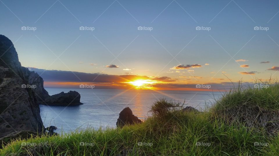 Sunrise at Cape Brett Hut, NZ.