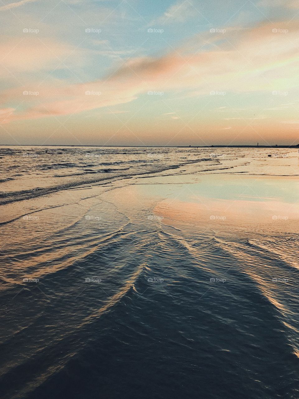 Beautiful Sunset on the summer beach 