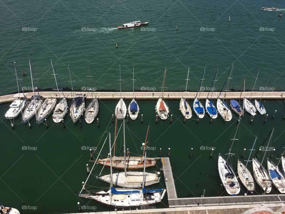 Marina view from San Giorgio bell tower Venice