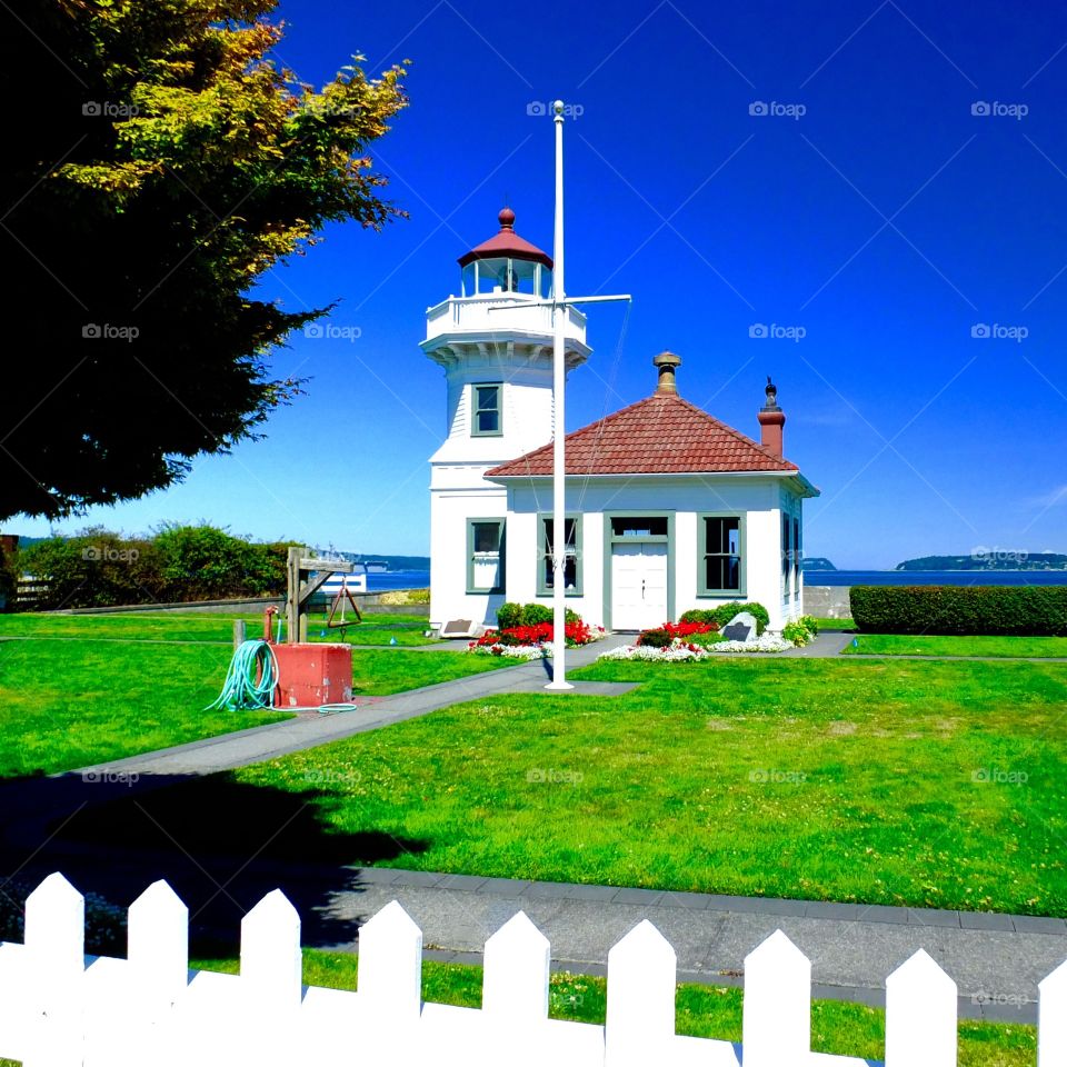 Mukilteo Lighthouse. On a summer's day this lighthouse made for a perfectly picturesque photo