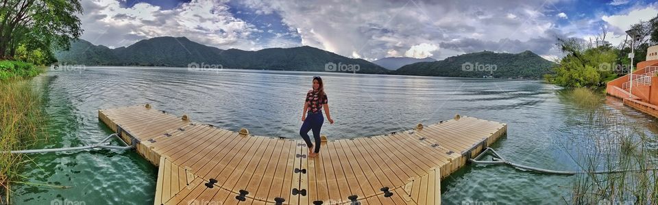 Girl on lake