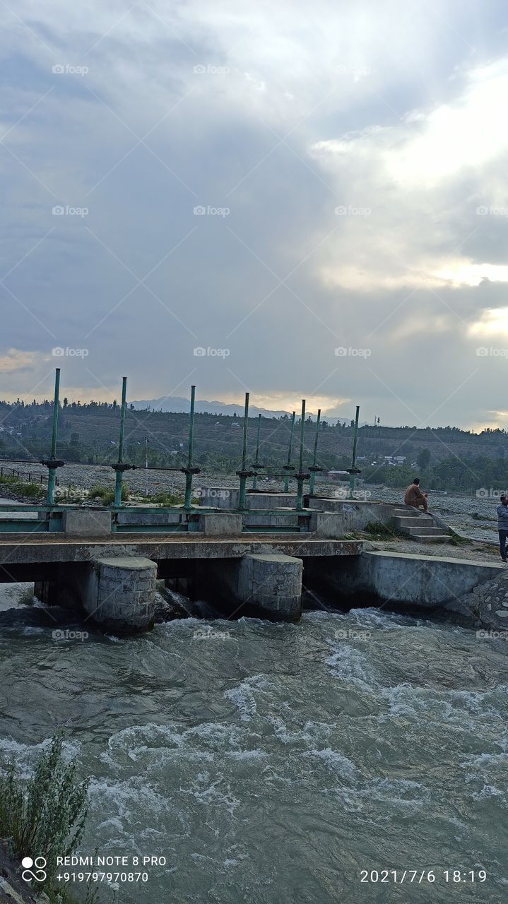 Sunset view at Irrigation Gate Alyarpora Shopian kashmir J& K....