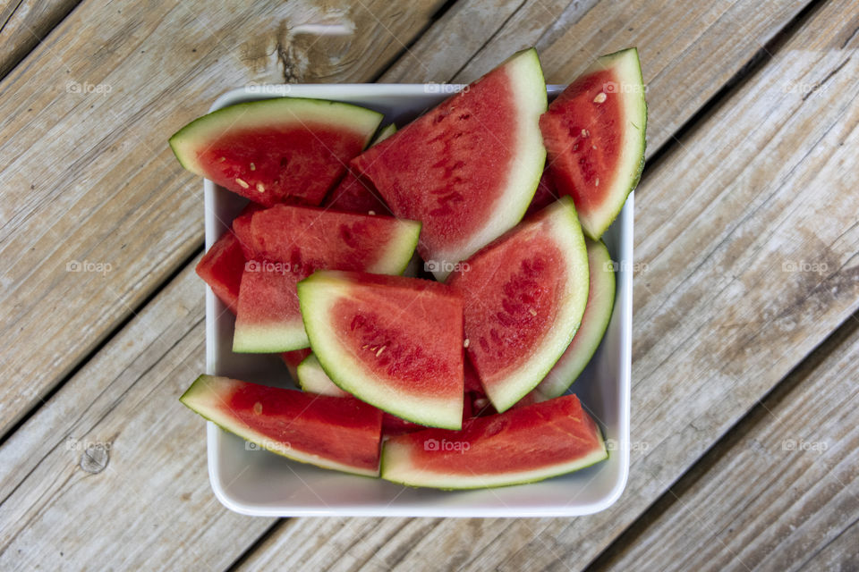 Bowl of Fresh Watermelon 