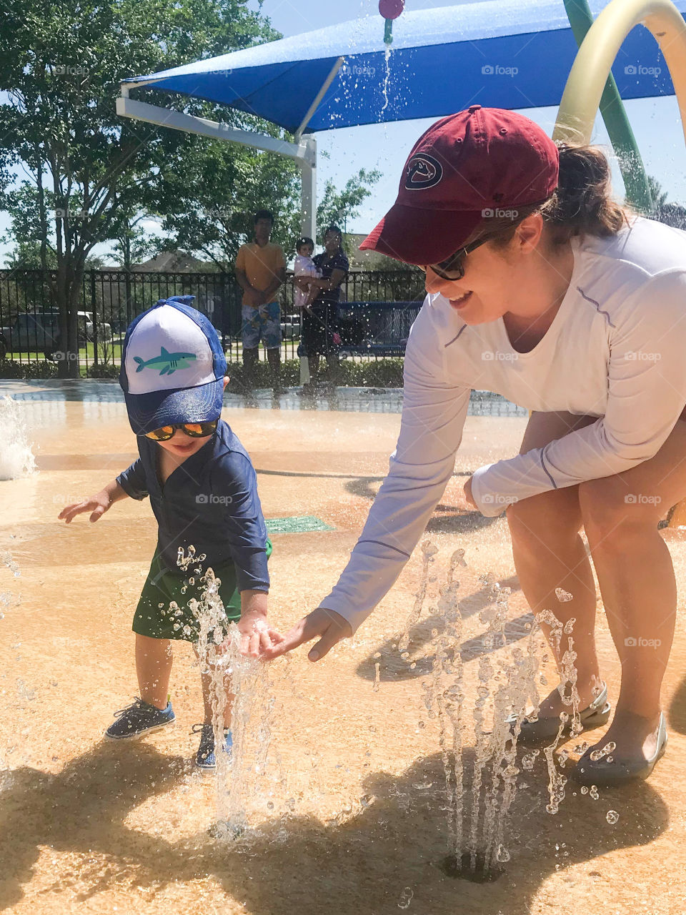 Splashing fun with mom 