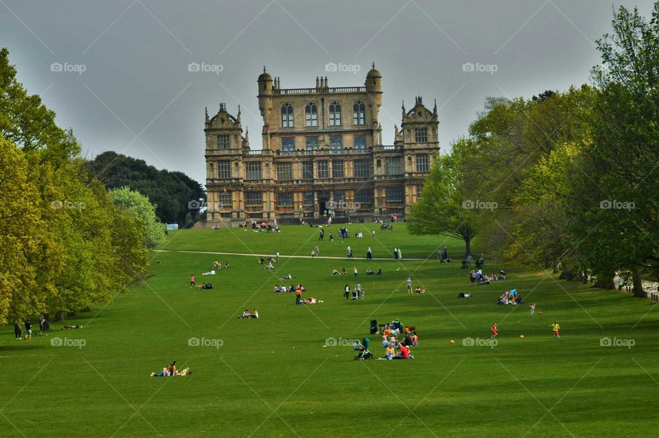 picnic under the castle in Nottingham, England.