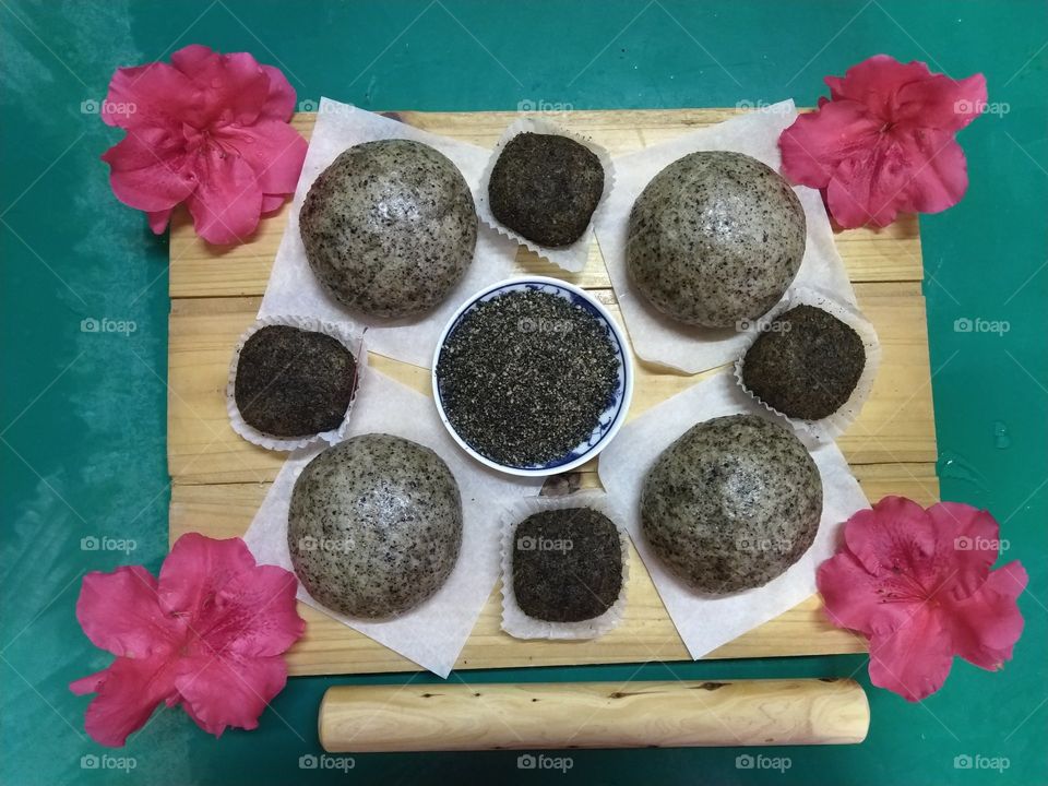 yummy mochi and steam bun all flavored by  bkack sessame