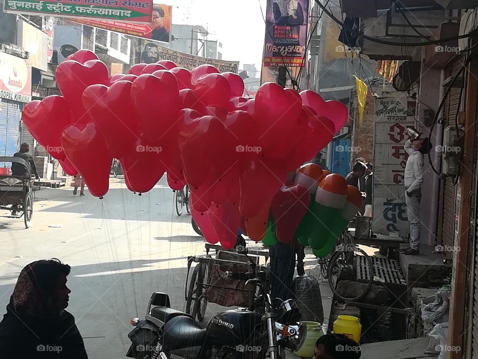 heart shaped balloons...