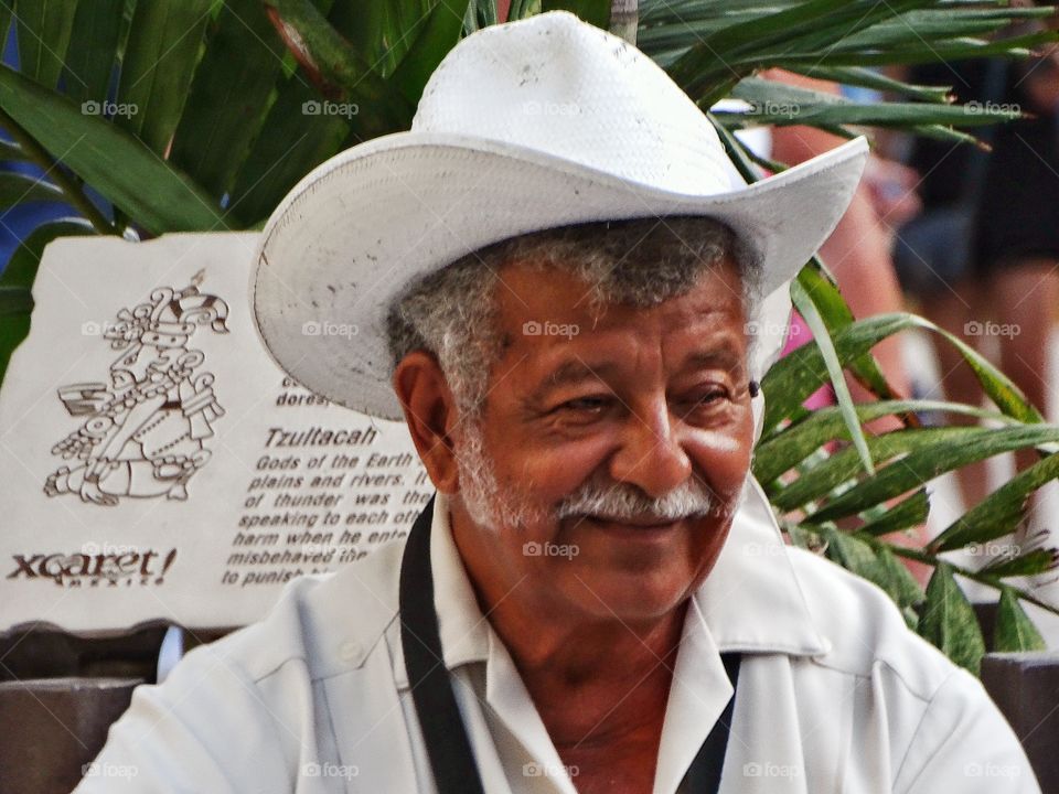 Happy Old Cowboy. Happy Old Cowboy On A Mexican Street
