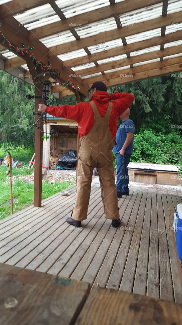 Back porch Archery lesson