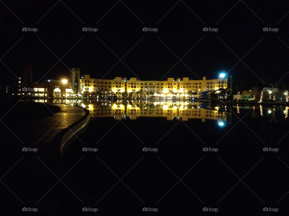 lake night lights pool by a.bilbaisi