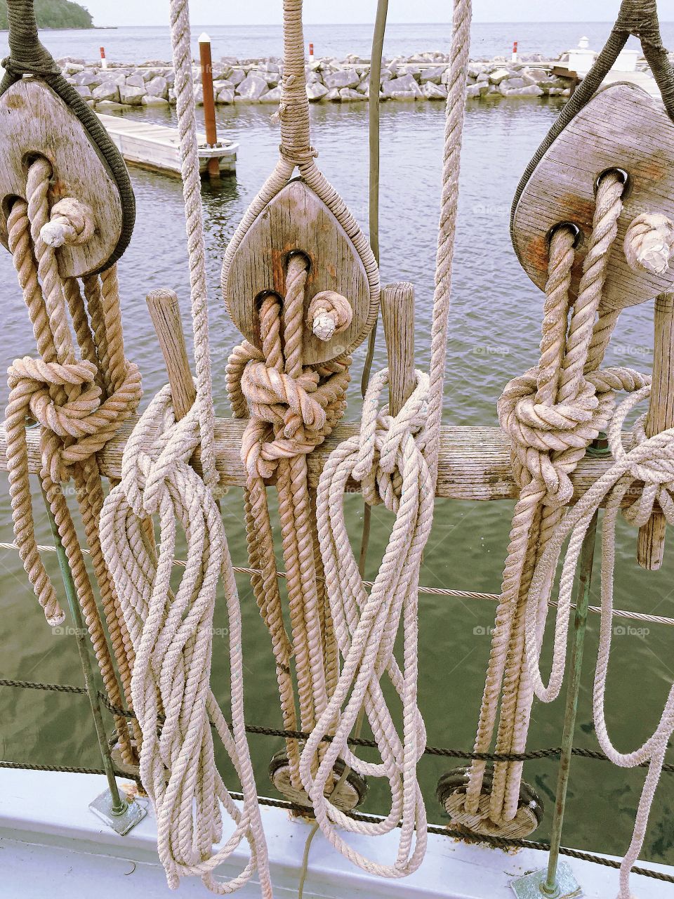 Lots of knots in boat